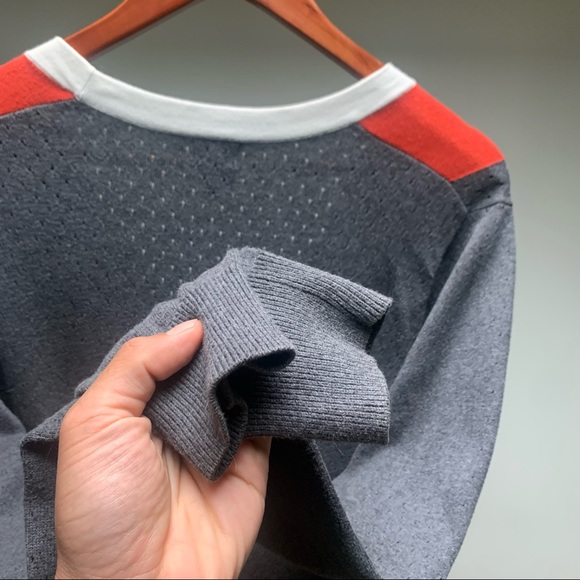 Striking Orange & White Mesh-Textured Cardigan SM - Picture 9 of 10